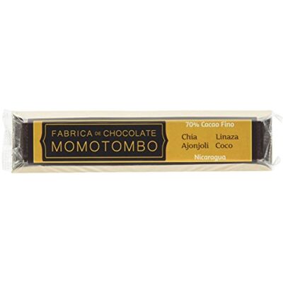 Fabrica de Chocolate Momotombo Barretta Cioccolato Fondente Semi di Chia Lino Sesamo Noce di Cocco 70% 4x50gr Fabrica de Chocolate Momotombo Barretta Cioccolato Fondente Semi di Chia Lino Sesamo Noce di Cocco 70% 4x50gr