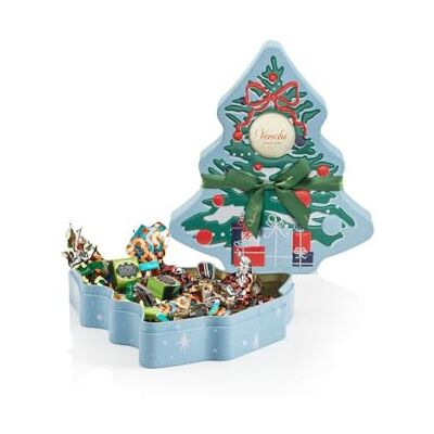 Venchi , Pino di Natale in Latta, 22 Cioccolatini, No Glutine, 223 g Venchi , Pino di Natale in Latta, 22 Cioccolatini, No Glutine, 223 g