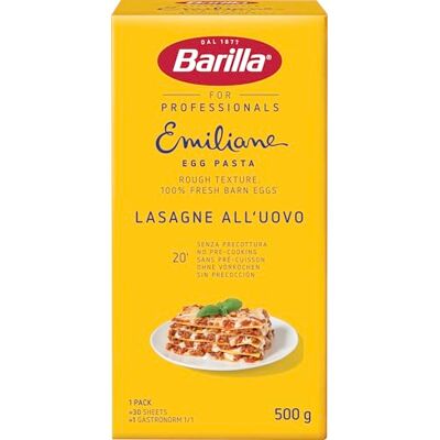 Barilla Emiliane Chef Lasagne all'Uovo – Confezione da 6 (6 x 500 g) Barilla Emiliane Chef Lasagne all'Uovo – Confezione da 6 (6 x 500 g)