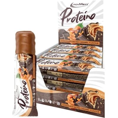 IronMaxx Proteina, barretta proteica a base di cialde con ripieno cremoso, barretta proteica ridotta zucchero, gusto Cioccolato Salato Caramello, barrette da 30g (confezione da 12) IronMaxx Proteina, barretta proteica a base di cialde con ripieno cremoso, barretta proteica ridotta zucchero, gusto Cioccolato Salato Caramello, barrette da 30g (confezione da 12)