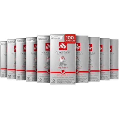 illy Caffè Tostatura CLASSICO LUNGO in capsule compatibili Nespresso 10 confezioni da 10 capsule (100 capsule) illy Caffè Tostatura CLASSICO LUNGO in capsule compatibili Nespresso 10 confezioni da 10 capsule (100 capsule)