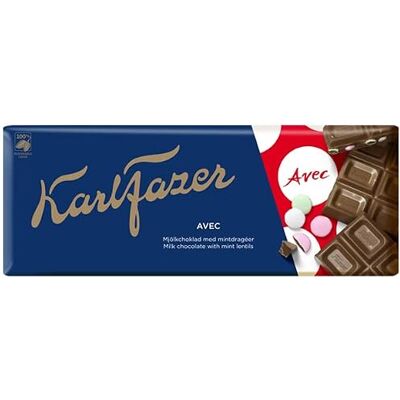 Fazer Karl Avec Chocolate 1 Bar von 200 g 7,1oz Fazer Karl Avec Chocolate 1 Bar von 200 g 7,1oz