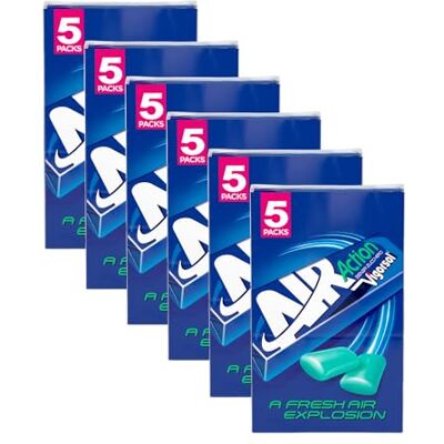 Vigorsol Air Action Original, Chewing Gum, Gusto Menta, Senza Zucchero, Senza Glutine, 6 Confezioni da 5 Stick di Gomme da Masticare, Formato Ideale per avere sempre e la Freschezza che ti serve Vigorsol Air Action Original, Chewing Gum, Gusto Menta, Senza Zucchero, Senza Glutine, 6 Confezioni da 5 Stick di Gomme da Masticare, Formato Ideale per avere sempre e la Freschezza che ti serve