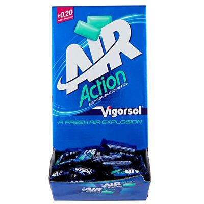 Vigorsol Air Action, Gomme da Masticare Senza Zucchero, Chewing Gum Gusto Menta, 250 monoporzioni da 2 Gomme ognuno incartate singolarmente, Confezione da 500 Confetti Vigorsol Air Action, Gomme da Masticare Senza Zucchero, Chewing Gum Gusto Menta, 250 monoporzioni da 2 Gomme ognuno incartate singolarmente, Confezione da 500 Confetti
