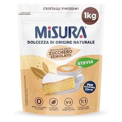 MERISANT Misura Pasticceria Stevia Dolcificante in Cristalli Finissimi, Sostitutivo Dello Zucchero Semolato, Zero Calorie, Senza Glutine, Origine Naturale, Dolcificante Vegano Ideale per Dolci, 1 kg MERISANT Misura Pasticceria Stevia Dolcificante in Cristalli Finissimi, Sostitutivo Dello Zucchero Semolato, Zero Calorie, Senza Glutine, Origine Naturale, Dolcificante Vegano Ideale per Dolci, 1 kg