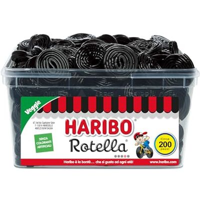 HARIBO Maxi Rotelle, Caramelle Gommose, Gusto Liquirizia, 1818gr HARIBO Maxi Rotelle, Caramelle Gommose, Gusto Liquirizia, 1818gr