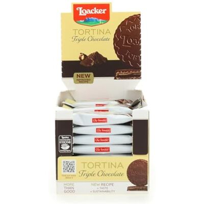 Loacker , Tortina Triple Chocolate, Wafer Cioccolato, 24 monoporzioni da 21g Cialde di Wafer Ricoperte da Cioccolato Fondente con 60% di Cacao e Crema al Cacao, Biscotti per Merenda, Snack e Dessert Loacker , Tortina Triple Chocolate, Wafer Cioccolato, 24 monoporzioni da 21g Cialde di Wafer Ricoperte da Cioccolato Fondente con 60% di Cacao e Crema al Cacao, Biscotti per Merenda, Snack e Dessert