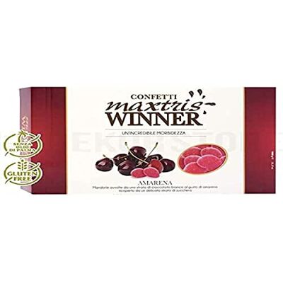 Confetti Maxtris Italiani di MANDORLA WINNER AMARENA 1 Kg Confetti Maxtris Italiani di MANDORLA WINNER AMARENA 1 Kg