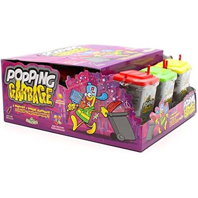 Candy BOX DI POPPING GARBAGE BIDONE SPAZZATURA 2 LECCA E POLVERE FRIZZANTE Pz 12 x 40g Candy BOX DI POPPING GARBAGE BIDONE SPAZZATURA 2 LECCA E POLVERE FRIZZANTE Pz 12 x 40g