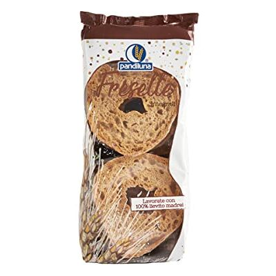 Pandiluna Freselle Integrali ciambelle di pane croccante, con 100% lievito madre confezioni salva freschezza, pack da 8 confezioni da 300 g Pandiluna Freselle Integrali ciambelle di pane croccante, con 100% lievito madre confezioni salva freschezza, pack da 8 confezioni da 300 g