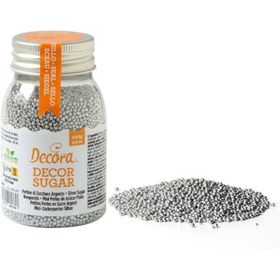 Decora , Confezione da 100 G Perline di Zucchero Argentate, pronte all'uso, per re facilmente torte e dolcetti Decora , Confezione da 100 G Perline di Zucchero Argentate, pronte all'uso, per re facilmente torte e dolcetti