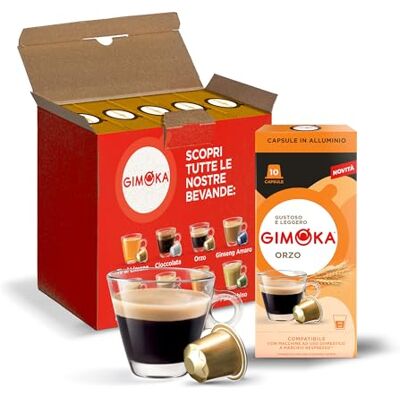 Gimoka Orzo solubile 50 capsule di alluminio compatibili con sistema Nespresso (5 confezioni da 10) Gimoka Orzo solubile 50 capsule di alluminio compatibili con sistema Nespresso (5 confezioni da 10)