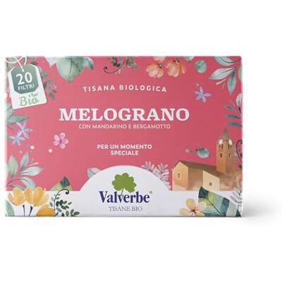 VALVERBE Tisana Melograno Biologico 20 Filtri Pacco da 6 180 g VALVERBE Tisana Melograno Biologico 20 Filtri Pacco da 6 180 g