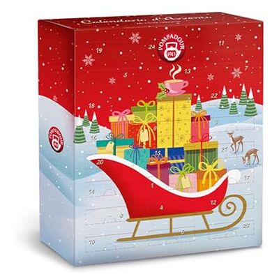 Pompadour Calendario d'Avvento, Infusi e Tisane Assortite, 25 Bustine, Ideali per le Fredde Sere di Inverno, Senza Lattosio, Senza Glutine e Allergeni, Vegan Pompadour Calendario d'Avvento, Infusi e Tisane Assortite, 25 Bustine, Ideali per le Fredde Sere di Inverno, Senza Lattosio, Senza Glutine e Allergeni, Vegan