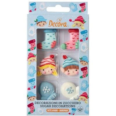 Unknown - Elf Santa Deco - 3x3 cm - 6-pack - Decorazioni di zucchero Unknown - Elf Santa Deco - 3x3 cm - 6-pack - Decorazioni di zucchero