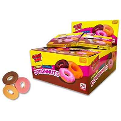 Zone DOUGHNUTS ORIGINAL Morbide caramelle gommose a forma di Ciambelle colorate Espositore da 24 pacchetti da 23g l'uno (3 ciambelle per pacchetto) Senza Glutine Zone DOUGHNUTS ORIGINAL Morbide caramelle gommose a forma di Ciambelle colorate Espositore da 24 pacchetti da 23g l'uno (3 ciambelle per pacchetto) Senza Glutine