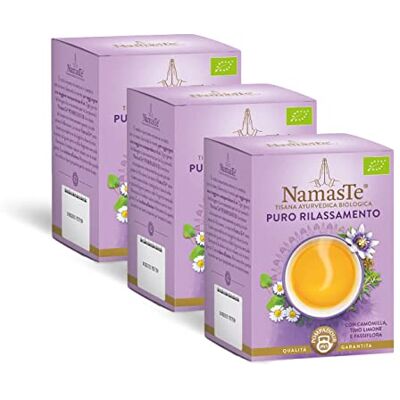 Pompadour NamasTe, Tisana Ayurvedica Biologica Puro Rilassamento con Camomilla, Passiflora e Timo Limone, 45 Filtri (3 Confezioni da 15 Filtri), Rilassante e Distensivo, Senza Lattosio, Glutine, Vegan Pompadour NamasTe, Tisana Ayurvedica Biologica Puro Rilassamento con Camomilla, Passiflora e Timo Limone, 45 Filtri (3 Confezioni da 15 Filtri), Rilassante e Distensivo, Senza Lattosio, Glutine, Vegan