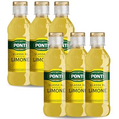 Ponti , Glassa Gastronomica Al Succo Di Limone, Cremosa e Rinfrescante, Ideale per Insaporire Piatti a Base di Carne, Pesce e Macedonie, 100% Made in Italy, 6 Bottiglie da 220 g Ponti , Glassa Gastronomica Al Succo Di Limone, Cremosa e Rinfrescante, Ideale per Insaporire Piatti a Base di Carne, Pesce e Macedonie, 100% Made in Italy, 6 Bottiglie da 220 g