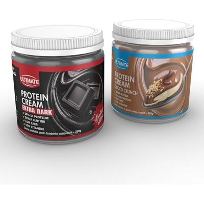 ULTIMATE ITALIA 2 protein cream gusti misti (1 fondente extra dark + 1 ciocco crunch) Senza Glutine Low Carb 2x250 g ULTIMATE ITALIA 2 protein cream gusti misti (1 fondente extra dark + 1 ciocco crunch) Senza Glutine Low Carb 2x250 g