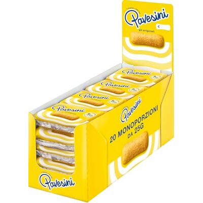Pavesi ni Classici, Biscotto Leggero per Colazione o Merenda, Confezione da 20 Monoporzioni da 25g Pavesi ni Classici, Biscotto Leggero per Colazione o Merenda, Confezione da 20 Monoporzioni da 25g
