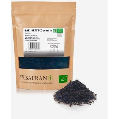 FRISAFRAN O Tè Nero Earl Grey Biologico Sfuso 200g Antisettico, Energizzante, Fresco e Floreale Foglie e Bustine di Tè Conte Grigio FRISAFRAN O Tè Nero Earl Grey Biologico Sfuso 200g Antisettico, Energizzante, Fresco e Floreale Foglie e Bustine di Tè Conte Grigio