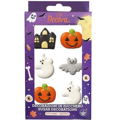 Decora , 0500219 Confezione da 6 zioni Halloween Fantasy In Zucchero Decora , 0500219 Confezione da 6 zioni Halloween Fantasy In Zucchero