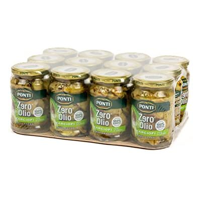 Ponti Carciofi Zero Olio in Confezione da 12 Barattoli da 300 g, Carciofini a Spicchi con Pepe e Limone, Conserva Carciofi Zero Grassi per Antipasti e Contorni, 3600 grammo, 12 Ponti Carciofi Zero Olio in Confezione da 12 Barattoli da 300 g, Carciofini a Spicchi con Pepe e Limone, Conserva Carciofi Zero Grassi per Antipasti e Contorni, 3600 grammo, 12