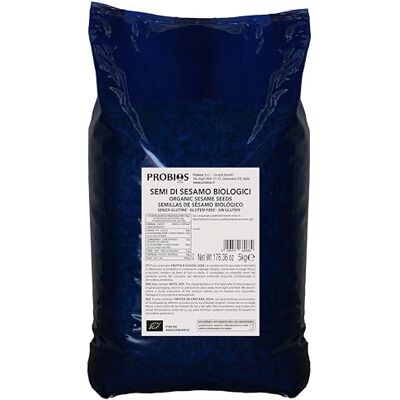 Probios Semi di Sesamo Biologici Semi di Sesamo Premium per Cucinare, Cuocere al Forno e Guarnire Senza Glutine, Naturale e Versatile Confezione da 5 kg Probios Semi di Sesamo Biologici Semi di Sesamo Premium per Cucinare, Cuocere al Forno e Guarnire Senza Glutine, Naturale e Versatile Confezione da 5 kg