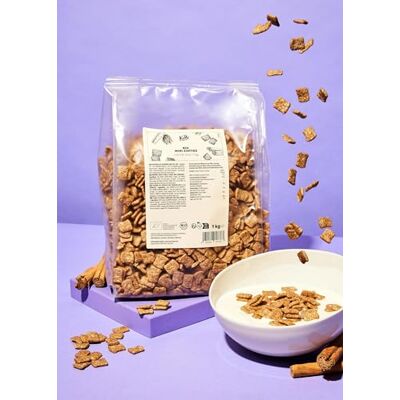 KoRo Cereali croccanti alla cannella bio con 2% cannella da 1 kg Croccanti fiocchi integrali con cannella Alto contenuto di fibre Vegan KoRo Cereali croccanti alla cannella bio con 2% cannella da 1 kg Croccanti fiocchi integrali con cannella Alto contenuto di fibre Vegan