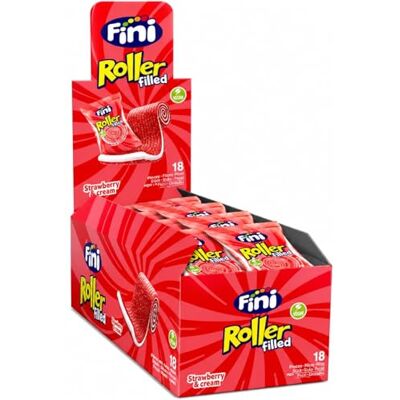 Fini Dolciumi Lingua Roller Riempito Fragola, 18 unità Lingua arrotolata con zucchero e riempimento, gommole in confezione da 18 pezzi, gusto fragola. Fini Dolciumi Lingua Roller Riempito Fragola, 18 unità Lingua arrotolata con zucchero e riempimento, gommole in confezione da 18 pezzi, gusto fragola.