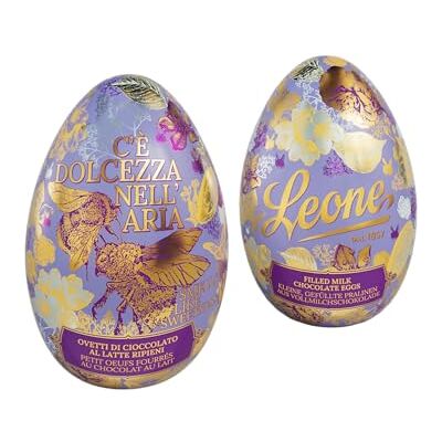 Pastiglie Leone Leone dal 1857 Latta a Forma di Uovo di Pasqua Cioccolatini Ripieni Leone Ovetti di Cioccolato al Latte con Ripieno di Crema al Latte e Riso Soffiato Latta Regalo 90g Pastiglie Leone Leone dal 1857 Latta a Forma di Uovo di Pasqua Cioccolatini Ripieni Leone Ovetti di Cioccolato al Latte con Ripieno di Crema al Latte e Riso Soffiato Latta Regalo 90g