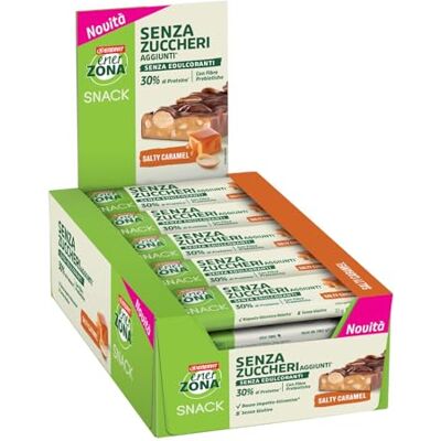 Enervit , Enerzona Snack Salty Caramel, 30 Barrette da 33g Barette Proteiche con 30g di Proteine e 30g Fibre per 100g, Senza Glutine, Ideali per uno Spuntino Proteico Enervit , Enerzona Snack Salty Caramel, 30 Barrette da 33g Barette Proteiche con 30g di Proteine e 30g Fibre per 100g, Senza Glutine, Ideali per uno Spuntino Proteico