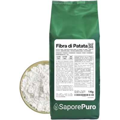 SaporePuro Fibra di Patata 1 kg Fibra alimentare Addensante, Emulsionante e stabilizzante naturale Ideale per prodotti da forno Gelati e salse Senza Glutine SaporePuro Fibra di Patata 1 kg Fibra alimentare Addensante, Emulsionante e stabilizzante naturale Ideale per prodotti da forno Gelati e salse Senza Glutine