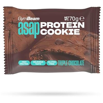 GymBeam Cookie Proteico ASAP – Biscotto Proteico Senza Glutine, Ricco di Proteine e Fibre, Snack Cremoso per Sportivi, Scuola o Lavoro (10x70g, Triple Chocolate) GymBeam Cookie Proteico ASAP – Biscotto Proteico Senza Glutine, Ricco di Proteine e Fibre, Snack Cremoso per Sportivi, Scuola o Lavoro (10x70g, Triple Chocolate)