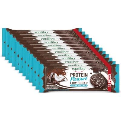 Equilibra Alimenti Proteici, Protein Pleasure Cocco & Dark Choco, Cialda con Crema Proteica Ricoperta di Cioccolato, Low Sugar, High Protein, Senza Glutine, Senza Olio di Palma, 12 Confezioni da 34 g Equilibra Alimenti Proteici, Protein Pleasure Cocco & Dark Choco, Cialda con Crema Proteica Ricoperta di Cioccolato, Low Sugar, High Protein, Senza Glutine, Senza Olio di Palma, 12 Confezioni da 34 g