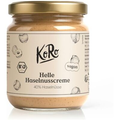 KoRo Crema spalmabile di nocciole chiara bio 400 g 40% nocciole italiane Vegan Senza olio di palma KoRo Crema spalmabile di nocciole chiara bio 400 g 40% nocciole italiane Vegan Senza olio di palma