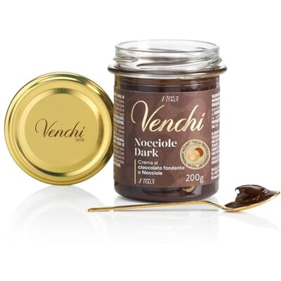 Venchi Crema Spalmabile Fondente e Nocciole Piemonte IGP, 200 g Senza Glutine Vegano Venchi Crema Spalmabile Fondente e Nocciole Piemonte IGP, 200 g Senza Glutine Vegano