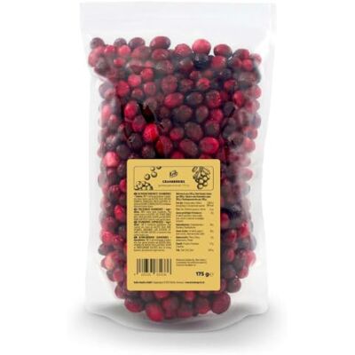 KoRo Cranberries liofilizzati 175 g Mirtilli rossi essiccati a freddo 100% frutta KoRo Cranberries liofilizzati 175 g Mirtilli rossi essiccati a freddo 100% frutta