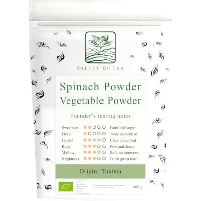 Valley of Tea Spinaci Polvere Disidratata Finemente Macinata Verdura Verde a Foglia ottima da aggiungere a smoothie impasti e salse per arricchire colore e sapore naturale dei piatti per tutta la famiglia Valley of Tea Spinaci Polvere Disidratata Finemente Macinata Verdura Verde a Foglia ottima da aggiungere a smoothie impasti e salse per arricchire colore e sapore naturale dei piatti per tutta la famiglia
