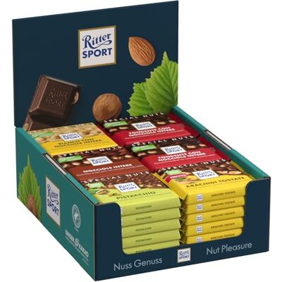 Ritter Sport Espositore da Banco Special Nuts, 36 Tavolette di Cioccolato con Nocciole Intere 3 Gusti Latte, Fondente, Bianco, 36 x 16,67g Ritter Sport Espositore da Banco Special Nuts, 36 Tavolette di Cioccolato con Nocciole Intere 3 Gusti Latte, Fondente, Bianco, 36 x 16,67g