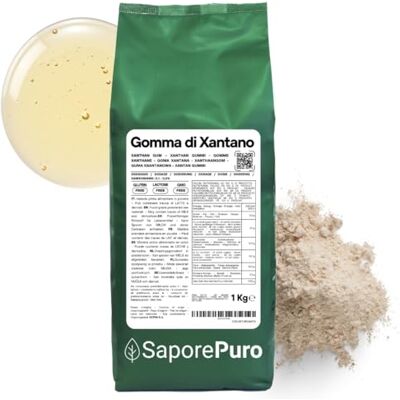 SaporePuro Xantano in polvere 1 kg Ideale per Gelati, salse, topping, Sorbetti, gel, impasti pizza, mixologi, cucina molecolare Puro 100% SaporePuro Xantano in polvere 1 kg Ideale per Gelati, salse, topping, Sorbetti, gel, impasti pizza, mixologi, cucina molecolare Puro 100%
