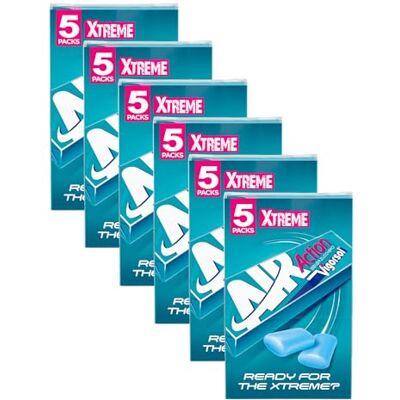 Vigorsol Air Action Xtreme, Chewing Gum, Gusto Menta, Senza Zucchero, Senza Glutine, 6 Confezioni da 5 Stick di Gomme da Masticare, Formato Ideale per avere sempre la Freschezza che ti serve Vigorsol Air Action Xtreme, Chewing Gum, Gusto Menta, Senza Zucchero, Senza Glutine, 6 Confezioni da 5 Stick di Gomme da Masticare, Formato Ideale per avere sempre la Freschezza che ti serve