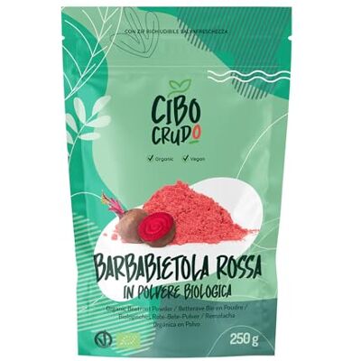 CIBO CRUDO crudo biologico vegan Polvere di Barbabietola Rossa Bio e Cruda 250g. Radice di Barbabietola in Polvere Fonte di Vitamine e Fibre per Vegani Senza Additivi e Conservanti. CIBO CRUDO crudo biologico vegan Polvere di Barbabietola Rossa Bio e Cruda 250g. Radice di Barbabietola in Polvere Fonte di Vitamine e Fibre per Vegani Senza Additivi e Conservanti.
