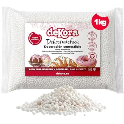 dekora Dekocrunchies Cocco 1 kg, Zuccherini Decorativi per dolci, Sprinkles per Torte croccanti e dal sapore intenso, Perle di Zucchero commestibili per decorare torte, biscotti, cupcake e dessert dekora Dekocrunchies Cocco 1 kg, Zuccherini Decorativi per dolci, Sprinkles per Torte croccanti e dal sapore intenso, Perle di Zucchero commestibili per decorare torte, biscotti, cupcake e dessert