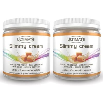 ULTIMATE ITALIA 2 slimmy cream 30% di proteine con vitamine low carb senza glutine 2x250g (caramello salato) ULTIMATE ITALIA 2 slimmy cream 30% di proteine con vitamine low carb senza glutine 2x250g (caramello salato)