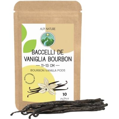 Alpi Nature 10 Bacche di Vaniglia Bourbon Madagascar 11-13cm Vaniglia Bacche Madagascar Qualità Premium per Dolci, Ideale per Torte, Biscotti, Gelati e Budini Alpi Nature 10 Bacche di Vaniglia Bourbon Madagascar 11-13cm Vaniglia Bacche Madagascar Qualità Premium per Dolci, Ideale per Torte, Biscotti, Gelati e Budini