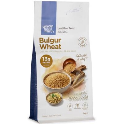 Wholefood Earth Grano bulgaro/bulgur terrestre intero, senza OGM, naturale, vegano, senza latticini, senza zucchero aggiunto, 1 kg Wholefood Earth Grano bulgaro/bulgur terrestre intero, senza OGM, naturale, vegano, senza latticini, senza zucchero aggiunto, 1 kg