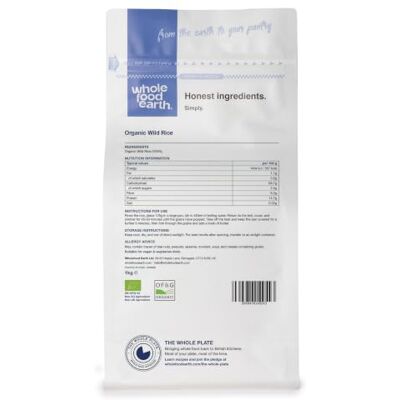 Wholefood Earth Riso selvatico biologico, 1 kg, senza OGM, EcoSocial, vegano, crudo, fonte di fibre e proteine, certificato biologico Wholefood Earth Riso selvatico biologico, 1 kg, senza OGM, EcoSocial, vegano, crudo, fonte di fibre e proteine, certificato biologico