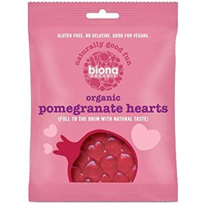 Biona Pomegranate Heart Sweets Org 8 x 75g Biona Pomegranate Heart Sweets Org 8 x 75g