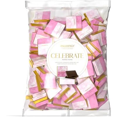 Confetti Maxtris Maxtris Cioccolatini CELEBRATE DARK, con cioccolato fondente, Napolitains, Rosa, busta 1 kg Confetti Maxtris Maxtris Cioccolatini CELEBRATE DARK, con cioccolato fondente, Napolitains, Rosa, busta 1 kg